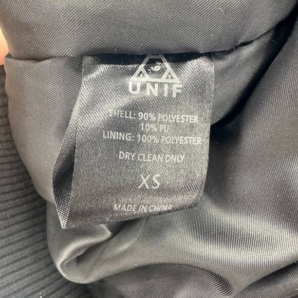 Rare UNIF Brutal Spears Bomber Jacket Womens XS Black Oversize Punk Goth Emo Pop - Picture 7 of 10